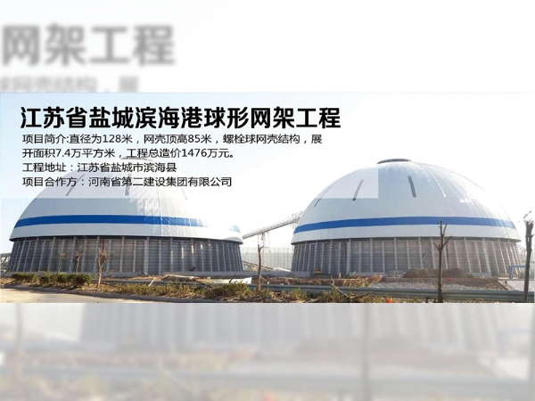 江苏盐城滨海港球形网架工程